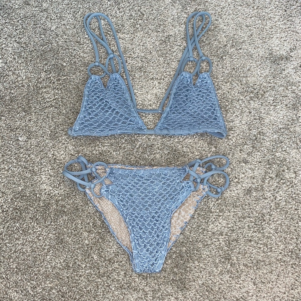 Light blue Acacia swimsuit top, Small
